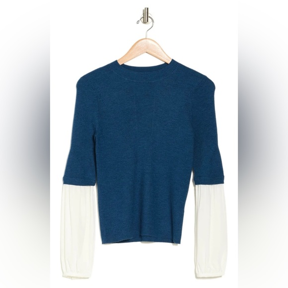 VERONICA BEARD Tucci Puff Sleeve Wool Blend Sweater Size XS NWT - Picture 3 of 3